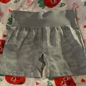 Women's Gray Camo Bike Shorts